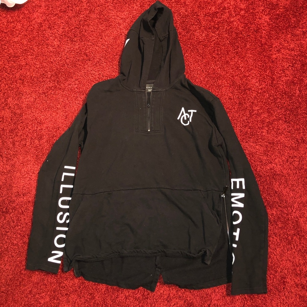 Zara “ACT” Social Cause Sweatshirt 1/4 ZIP SizeS